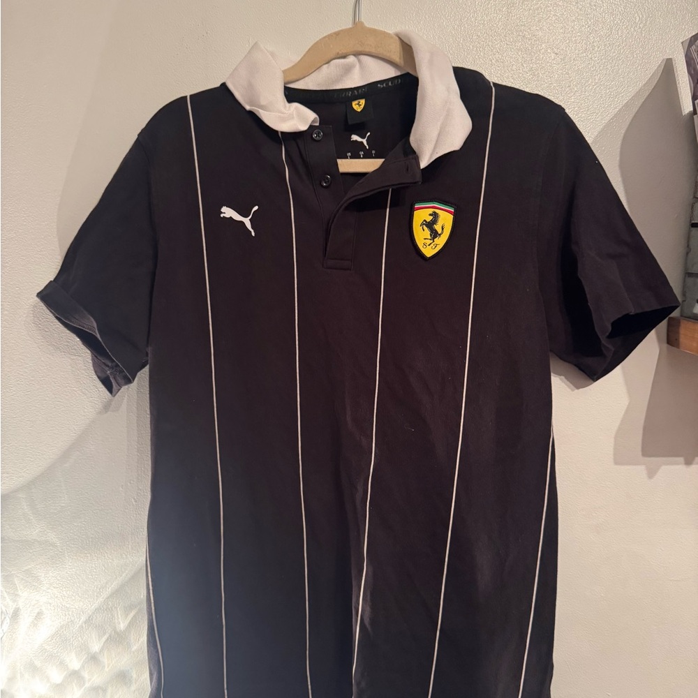 Ferrari Black Polo with White Puma Logo